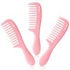 HYOUJIN 3 Pocket Wide Tooth Comb Set,Small Hair Wide Tooth Combs Detangling Shower Combs Wet Brush Detangle Comb for Curly Hair,Wet Hair,Thick Hair,Travel Pocket Wide Comb for Women,Men(Pink)