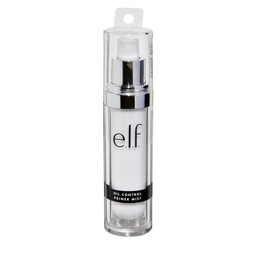 e.l.f., Oil Control Primer Mist, Water-Based, Mattifying, Lightweight, Hydrates, Preps, Balances Oil, Controls Shine, Enriched with Purified Water, Cucumber and Vitamin E, 1.01 Fl Oz