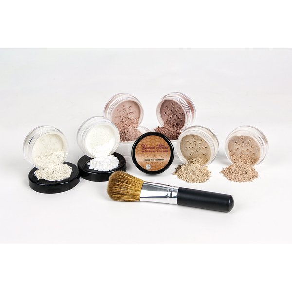 XXL KIT (LIGHT) Includes FACE BRUSH Full Size Mineral Makeup Set Bare Face Matte Foundation Full Coverage