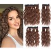 KGBFASS Highlights Hair Extensions 4Pcs Clip in Hair Extensions 12 Inch Wavy Black Brown Thick Hairpieces Fiber Hair for Women - 120g, Black Brown
