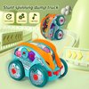 Esoes Dynamic Gear-Powered Car with Led Lights,Children's Transparent Luminous Toy Car,Bump and Go Toy Car with Colorful Moving Gears, Music Effects, Light Up Toy Cars for Kids 3 Years olds +