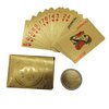 Rich Life Style Bitcoin Waterproof Gold Playing Cards with Commemorative Bitcoin Encased in Protective Plastic