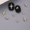 20Pcs Star Nails Charms 3D Alloy Cross Stars Rhinestone Nail Art Supplies for Acrylic Nails Simple Design Cute Star Crystal Nail Gems and Charms Nail Jewelry for Women DIY Nail Decoration Accessories
