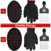 4-Pack Twist Sponge Brush Set - Magic Hair Styling Tools for Curls, Twists, Dreadlocks, Afros and Coils Including Metal Pick & Curl Glove for Black Men