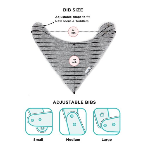 KiddyStar Organic Cotton Toddler Bibs: Bandana Bibs for Drooling, Teething, Feeding & Newborn Babies | Soft & Absorbent (Triangular 5)