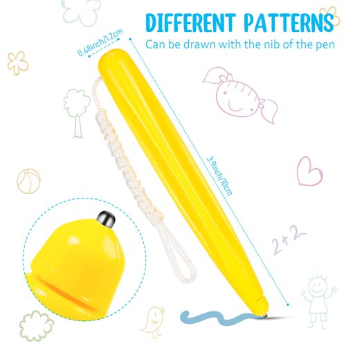 3 Pieces Magnetic Drawing Pen Replacement Magnapad Doodle Stylus Pen with Rope Magnetic Board Pen for Play Magnapad Magnetic Drawing Board and Magnapad (Yellow)