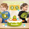 UNEEDE 4 in 1 Bounce and Catch Dinosaur Toys, Magnetic Fishing Game, Tic Tac Toe Game, Bowling and Pop Up Family Operation Game, Christmas Birthday Gift for Thanksgiving Toddlers Board Games for Kids