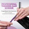 JASON Hair Scissors Professional - 10 PCS Haircut Scissors Set, Thinning Shears for Hair Cutting with 30 Teeth, Straight Shears for Men Women Home Salon Barber (6.7", Purple)