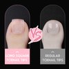 Fake Square Toe Nail Tips, Soft Gel Toenail Extension Matte Full Cover Acrylic Nail for Pedicure Salon Press on 15 Sizes 300 Pcs