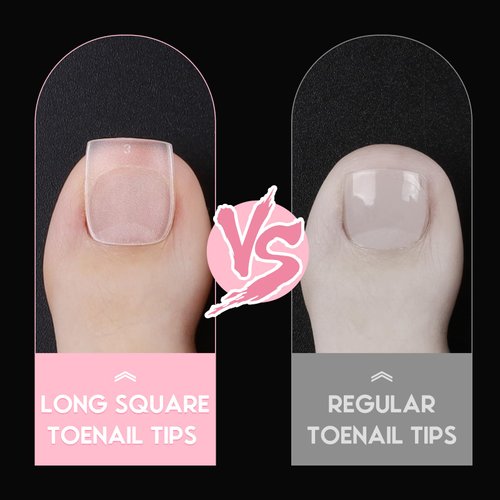 Fake Square Toe Nail Tips, Soft Gel Toenail Extension Matte Full Cover Acrylic Nail for Pedicure Salon Press on 15 Sizes 300 Pcs