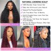 miear Deep Wave Lace Front Wigs Human Hair 180% Density HD Transparent 13x4 Deep Curly Lace Front Wigs Pre Plucked with Baby Hair Glueless Wigs Human Hair for Black Women 24Inch