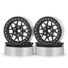 MORLORDY 4PCS RC 2.2 Beadlock Wheels Aluminum Alloy 2.2 inch Wheel Hubs Rims For 1/10 Scale RC Crawler Car SCX10 SCX10 II 90046 SCX10 III AXI03007 D90 TRX4 CC01 Upgrades - Black