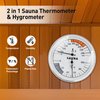 Sauna Thermometer Fahrenheit and Hygrometer 2-in-1 - Precise Indoor Humidity Temperature Monitor Gauge Sauna Accessories, Mechanical Metal Hygrothermograph Meter for Bathroom Steam Infrared Sauna Room