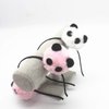 Teensery 4 Pcs Faux Pompom Panda Headbands Cute Furry Hair Hoop for Women Girls Kids Cosplay Halloween Makeup Headpiece Hair Accessories