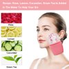 AECW Reusable Cube Silicone Mold Ice Roller for Face Cold Therapy Facial Massage Roller (Pink + Blue)