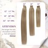 LaaVoo Brown Ponytail Hair Extensions Clip in Human Hair 14 Inch 70g Wrap Around Straight Hair Extensions Ponytail Real Human Hair For Women