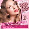 Brown Lash Clusters 144 Pcs Brown Eyelash Clusters Colored Lash Clusters 8-18 Mixed Natural Cluster Eyelash Brown Lash Extensions Super Thin Band And Reusable Soft & Comfortable (P12-Brown,D-8-18mix)