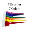 Professional Salon Hair Dye & Coloring Brush and Tint Bowl Set, 7 Rainbow Application Brushes and Mixing Bowls
