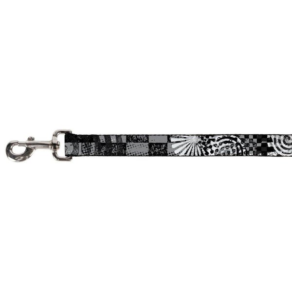 Buckle-Down Pet Leash - Grunge Chaos Black/White - 6 Feet Long - 1" Wide