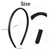 Black Headbands for Girls 12Pcs Skinny DIY Head Bands Hard Thin Headband with Teeth, 8mm Rubber Plastic Hairbands for Kids Teens Party Favors