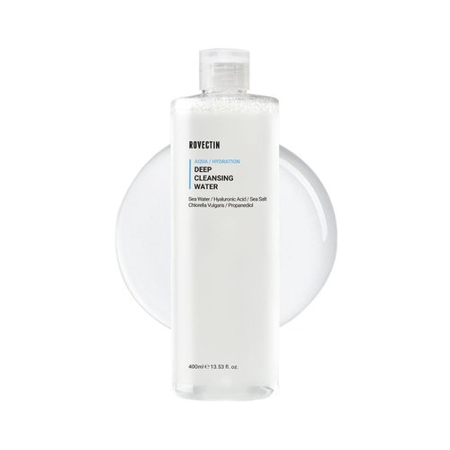 ROVECTIN Aqua Deep Cleansing Water (13.5fl.oz, 400ml)- Impurities Remover from Ocean deep with Hyaluronic Acid and Marine Plants from Jeju Island