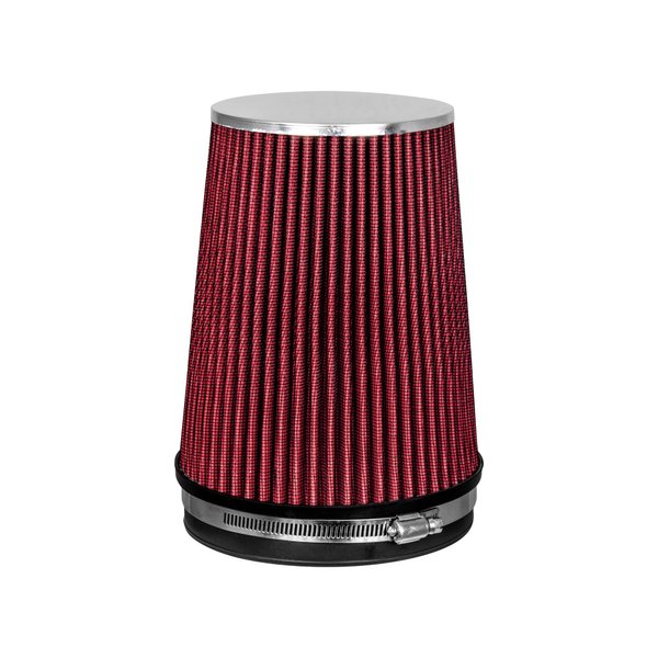RED 6" 152 mm Inlet Truck Cold Air Intake Cone Replacement Performance Washable Clamp-On Dry Air Filter (8" Tall)