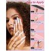 LIONVISON 504PCS NO C CURVE Clear Nail Tips for Acrylic Nails Professional, 3XL Extra Long Flat Tapered Square Nail Tips, 12 Sizes Half Cover Straight French Fake Nail Tips for Nail Salons Home