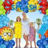 Amandir 159PCS Summer Pool Beach Party Decorations Splash Tropical Balloon Garland Arch Kit Sun Watermelon Foil Balloons for Kids Birthday Swimming Water Luau Hawaiian Baby Shower Party Decorations
