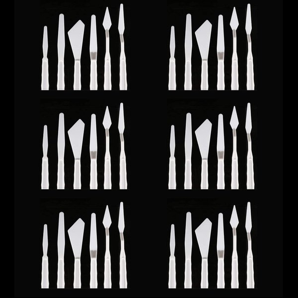 Luckycivia 6 Set Palette Knives Set, Plastic Spatula Art Tools for Painting