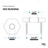 Everflow Supplies BMBU3121 3-1/2" x 3" Black Malleable Iron Bushing Fitting with Hexagonal Head