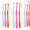 Interdental Brushes, Tooth Stain Remover Tufted Toothbrush End Tuft Tapered Trim Toothbrush Soft Trim Toothbrush Single Interspace Brush for Implants Teeth Detail Cleaning Supplies (12 Pieces)