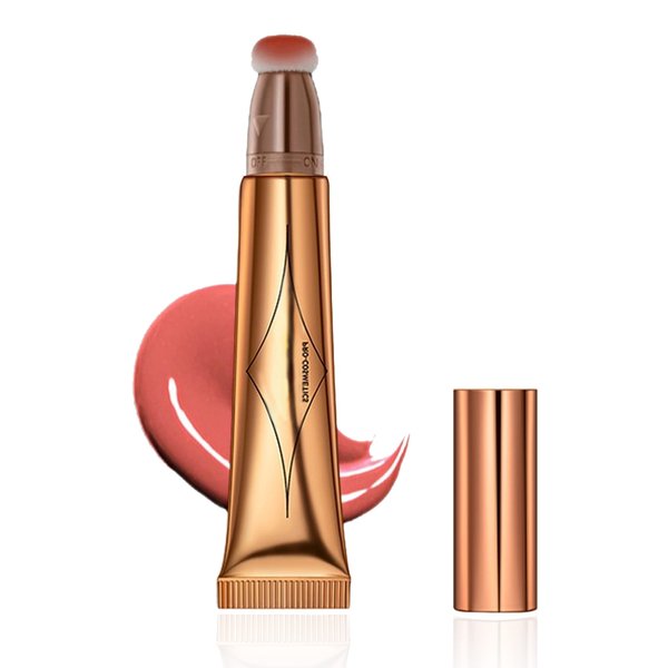 Liquid Blush Beauty Wand-Cherry Red Matte Cream Highlight Blush Stick with Cushion Applicator, Longlasting Waterproof Blendable Face Dewy Blush Makeup Pen, Cream Contour Beauty Wand for women Girl-03