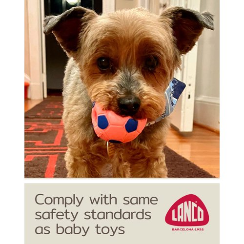 Lanco Small Dog Balls Squeaky Soccer Rubber Dog Toy Puppy
