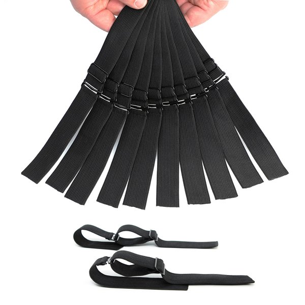 12PCS Elastic Bands For Wig Edges, Adjustable Wig Bands For Wigs And Wig Caps, Adjustable Wig Straps For Keeping Wigs in Place, Secure Wig Band for Lace Front, 1 * 14 inch（Black*12Pcs)