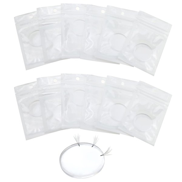 Luckycivia 12 Pcs Silicone Lash Pad Grafted False Easy Fan Lash Pad, Eyelash Silicone Holder Pad, Eyelash Supplies for Beginners Make Fans Blooming Easy Volume Lashes Pallet Tools