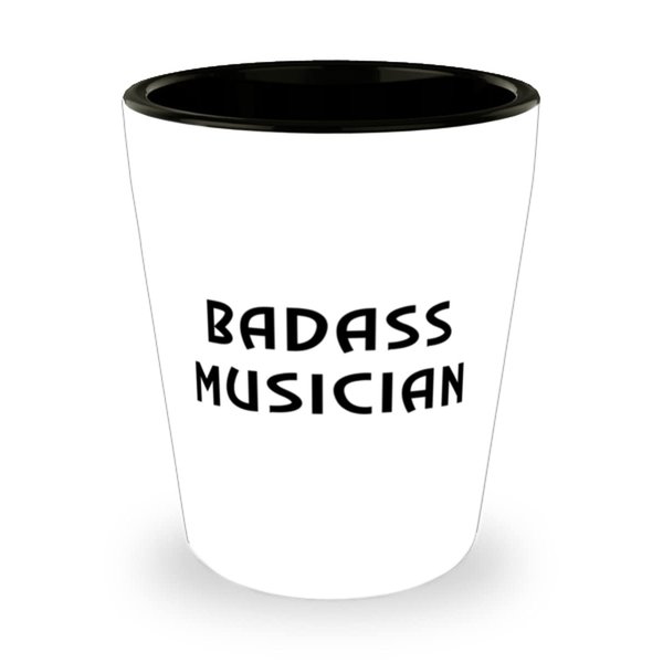 Musician Gifts For Coworkers, Badass Musician, Reusable Musician Shot Glass, Ceramic Cup From Team Leader