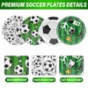 48PCS Soccer Plates 7" Soccer Party Plates Soccer Birthday Plates Disposable Soccer Paper Plates Soccer Birthday Party Decorations Soccer Party Supplies Soccer Dessert Plates for Kids Boys Adults
