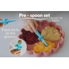 Growing Love Baby Spoons Set, Self Feeding 6 months, Pre-Spoon, Baby utensils, training spoon, cuchara bebe, blw, 100% silicone, Anti choke shield