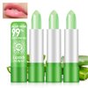 3PCS Aloe Vera Lipstick,Aloe Vera Color Changing Lipstick,24H Long Lasting Nutritious Soothing Aloe Vera Lip Balm,Magic Moisturizer Temperature Color Change Aloe Vera Lip Gloss Lip Care Set for Women