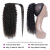Curly Human Hair Strap Ponytail Extensions, 100% Unprocessed Brazilian Hair Wrap Around Ponytails, Magic Paste with Comb Clip in Kinky Curly Pony Tail (10", Curly Hair)