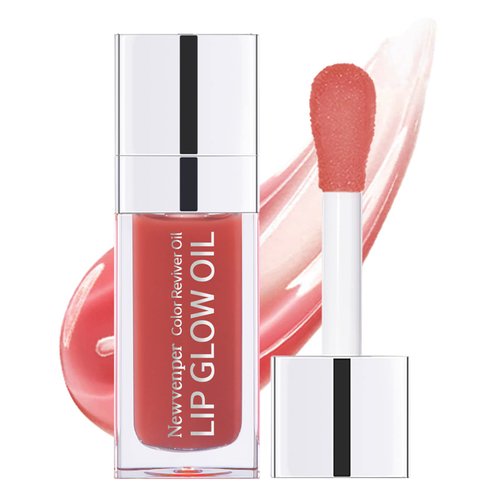 Hydrating Lip Glow Oil Long Lasting Plumping Lip Gloss Transparent Toot Lip Balm Moisturizing Lip Oil Repairing Lip Lines and Prevents Dry Cracked for Lip Care and Dry Lips ROSEWOOD