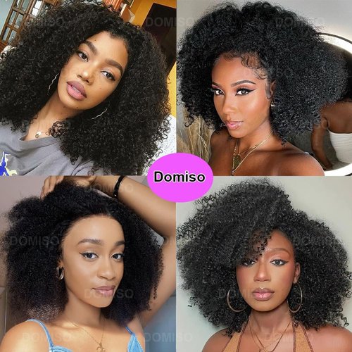 13x6 Afro Curly Lace Front Wigs Human Hair 200% Density 13x6 Transparent Frontal Wigs Human Hair for Women Pre Plucked Curly Glueless Wigs Human Hair Pre Plucked Knots Bleached Black Wigs 22 Inch