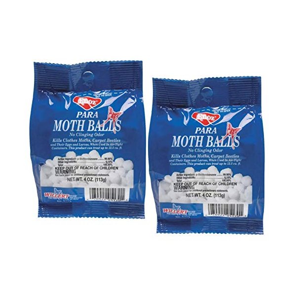 para Moth Balls Kills Clothes Moths and Carpet Beetles, 4 oz Bag (2 Pack)