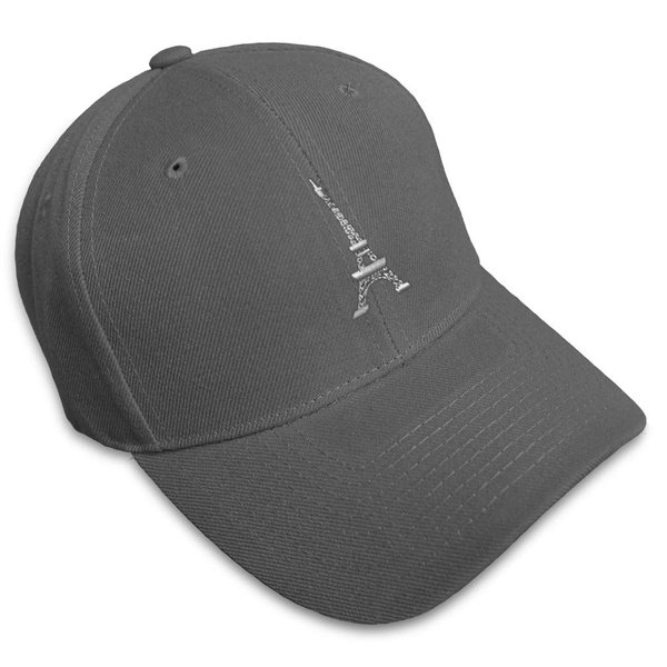 Custom Baseball Cap Paris Travel Eiffel Tower Embroidery Europe Acrylic Dad Hats for Men & Women Dark Grey Design Only