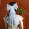Party Decorations Hair Bow Barrettes Bridal Veils Pearl White Hair Bow Clips Accessories Bride to Be Shower Gift Bridesmaid Veils (Flat)