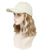 AliRobam Hat Wig Baseball cap with Natural Wave hair Extensions attached for woman Cap wig Short Bob Hairstyle Adjustable Wig (M27/613)