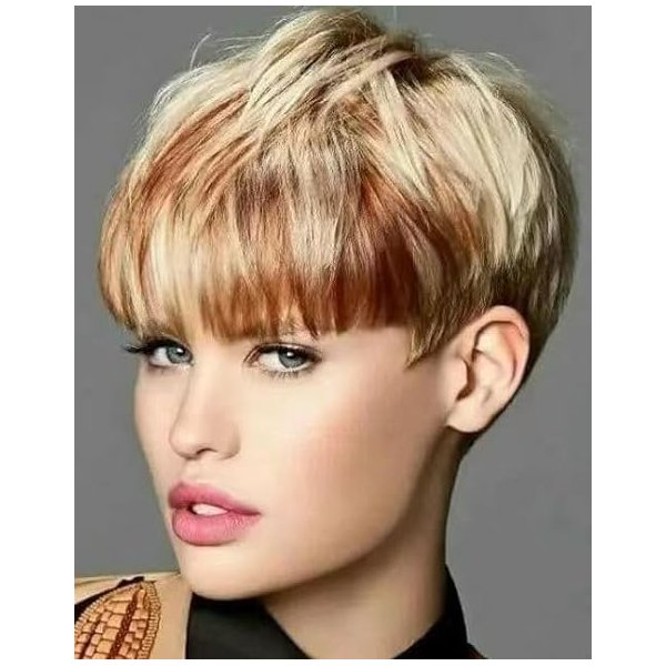 FCHW-wig Short Hair Wigs For Black Women Short Pixie Cuts Wigs For Black Women Short Straight Ladies Wigs Synthetic Short Wigs For Women African American Women Wigs 9616