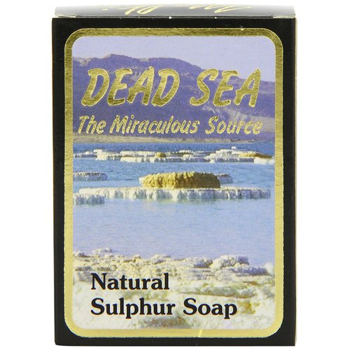 Malki Dead Sea Products Natural Sulfur Soap | Natural Face & Body Sulfur Soap Bar | Soothe Acne and Dry Skin Naturally