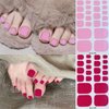 8 Sheets Solid Color Gel Nail Stickers Blue Purple Black Toe Nail Polish Strips Red Pink Green Toenail Stickers Full Nail Wraps Self-Adhesive Yellow Nail Decals Rose Red Nail Supplies for Women Girls
