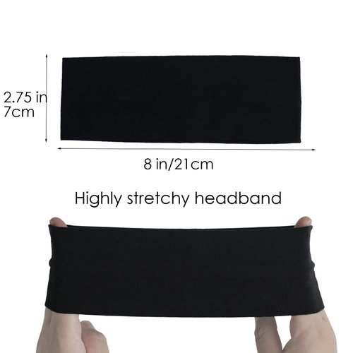 MLMOMVME 6 Pcs Black Headbands for Women Hair Cotton Headband Non-slip Stretchy Elastic Head Wrap Holder Hair Accessories